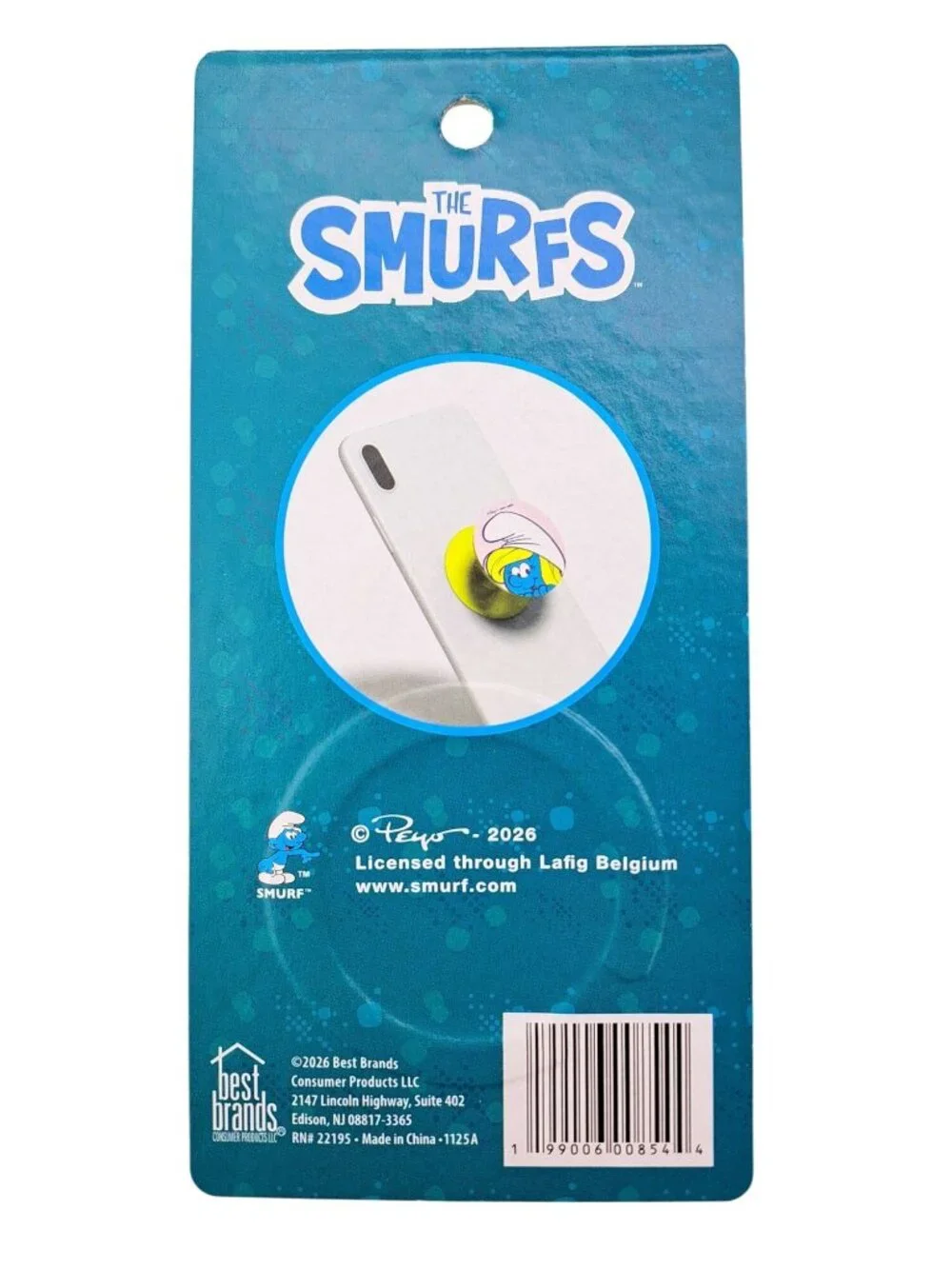 The Smurfs Smurfette Cell Phone Grip Accessory Blue Peyo Stand Pink Pop Up New